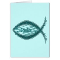 Jesus Savior Fish Symbol Greeting Cards