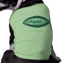 Jesus Savior Fish Symbol Doggie Tshirt