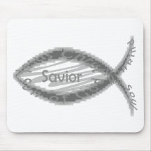 Jesus Savior Fish Symbol Mouse Pads
