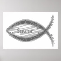 Jesus Savior Fish Symbol Poster