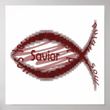 Jesus Savior Fish Symbol Print