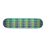 Jesus Skateboard - Teal & Lime Green