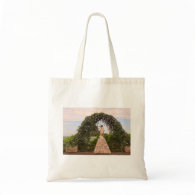 Jesus Statue with Beautiful Flowers Bags
