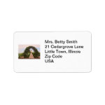 Jesus Statue with Beautiful Flowers Personalized Address Label