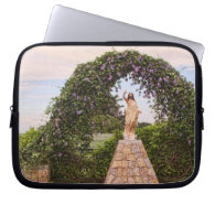 Jesus Statue with Beautiful Flowers Laptop Computer Sleeves