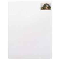 Jesus Statue with Beautiful Flowers Letterhead
