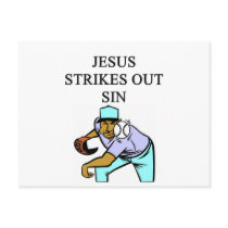 jesus strikes out sin postcards