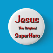 Jesus Super Hero buttons