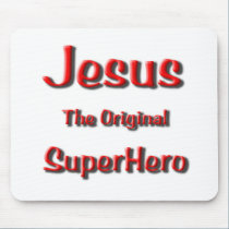 Jesus Super Hero mousepads