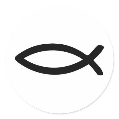 jesus symbol fish sticker by Tomaniac