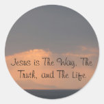 Jesus - The WAY, The TRUTH and The LIGHT Round Stickers