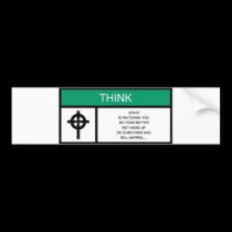 Jesus Think Bumper Sticker bumper stickers