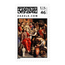 Jesus turns water into wine/Cana Wedding Postage postage by KitteasGallery Jesus turns water into wine/Cana Wedding Postage postage