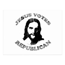 Jesus votes Republican Faded.png Postcard