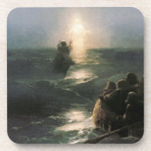 Jesus Walking on Stormy Seas Beverage Coaster