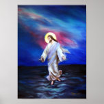 Jesus walking on the water....... poster