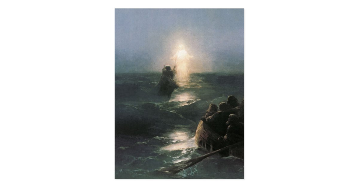 Jesus Walking On Water Ivan Aivazovsky Painting Postcard
