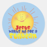 Jesus Wants me for a Sunbeam Round Stickers
