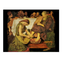 Jesus Washing Disciple's Feet Postcard