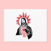 Jesus with Shining Red Heart and Halo postcards by White_Wedding Jesus with Shining Red Heart and Halo postcards