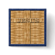Jesus Wood Carving Pins