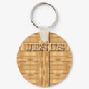 Jesus Wood Carving keychains