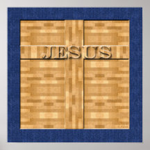 Jesus Wood Carving Posters