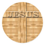 Jesus Wood Carving Stickers