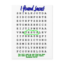 Jesus Word Search Puzzle Post Card