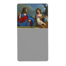 Jesus y la Samaritana en el pozo Custom Shipping Label