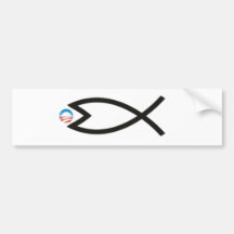 jesusfish eats obama bumper sticker