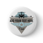 Jet Airplane Wing Club buttons
