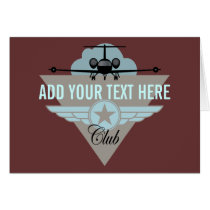 Jet Airplane Wing Club Greeting Cards