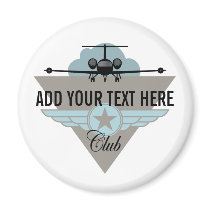 Jet Airplane Wing Club Refrigerator Magnets