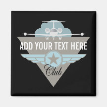 Jet Airplane Wing Club Refrigerator Magnet
