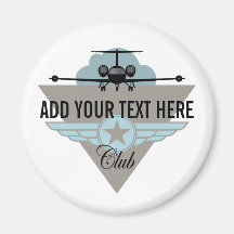 Jet Airplane Wing Club Refrigerator Magnets