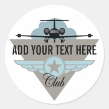 Jet Airplane Wing Club Sticker