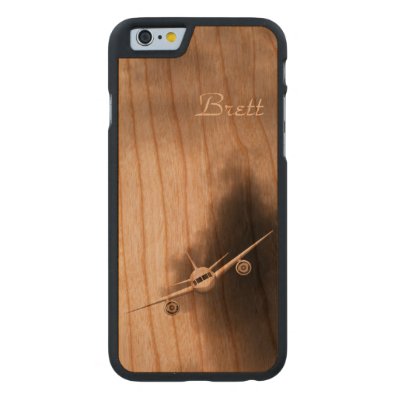 Jet Plane in Sky Pilot Wooden iPhone 6 6S Cases