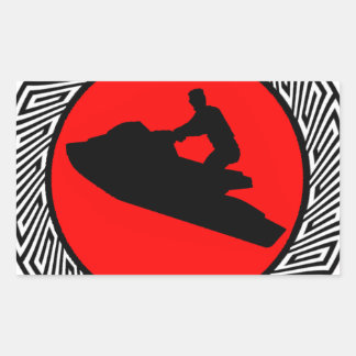 JET SKI EXTREME RECTANGLE STICKERS