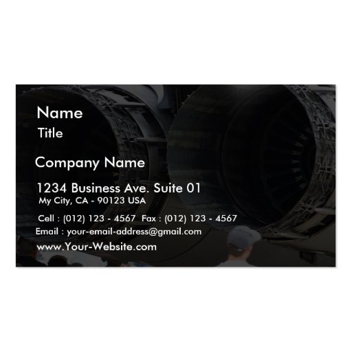 Jets Big Engines Business Card Templates