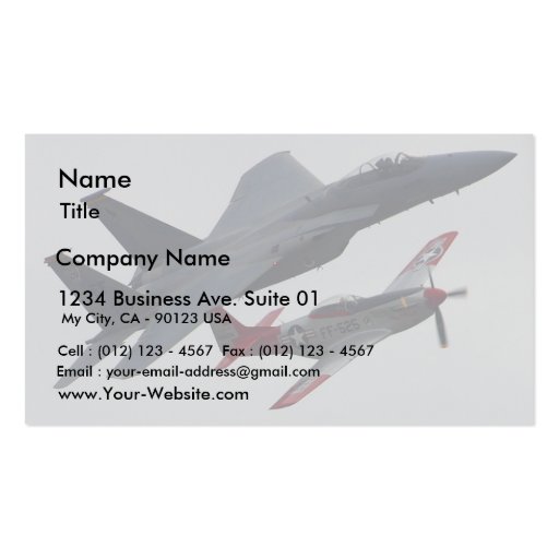 Jets Planes Pilots Cockpits Propellers Business Card Templates (front side)