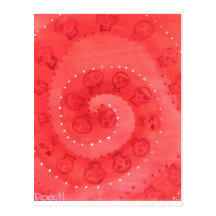 Jette Rockit! - Valentine SugarSkull Swirl Postcard
