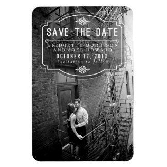 Jeune Amour Vintage Save the Date Magnet Magnet