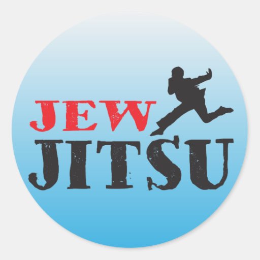 Jew Jitsu Funny Jewish humor Classic Round Sticker Zazzle