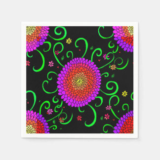 pattern paper napkin jewel bright floral flowers napkins colorful flower