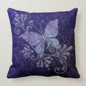 Jewel Butterfly Throw Pillow