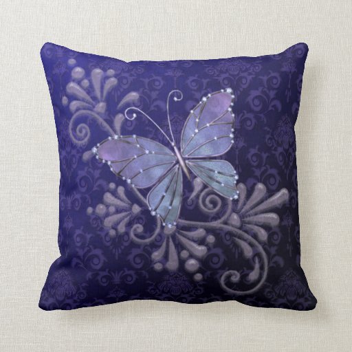 Jewel Butterfly Throw Pillow Zazzle