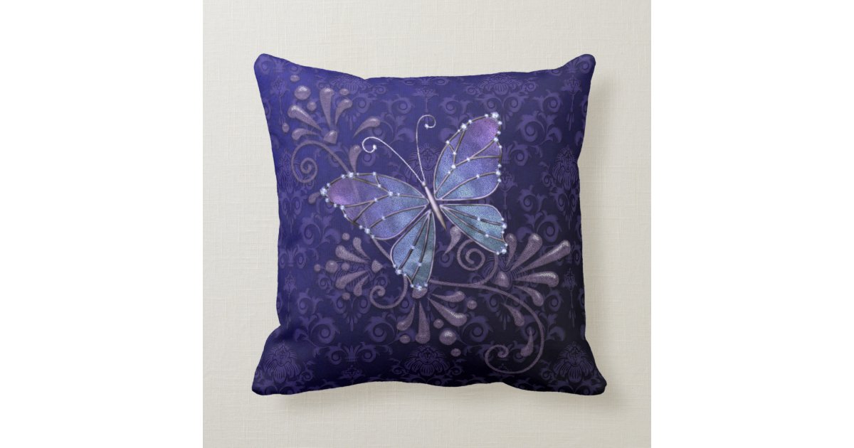 Jewel Butterfly Throw Pillow Zazzle