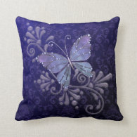 Jewel Butterfly Throw Pillow