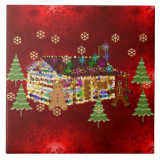 Jewel-Covered Gingerbread House tile